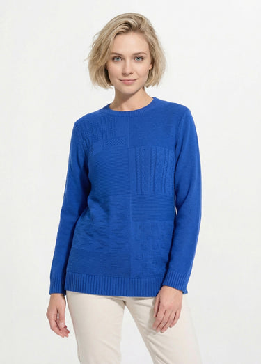 Pull-tunique col rond manches longues Bleu