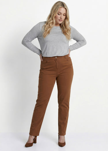 Pantalon droit 5 poches coton stretch Ecureuil