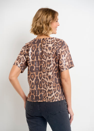 Blouse imprimé léopard avec sequins Leopard
