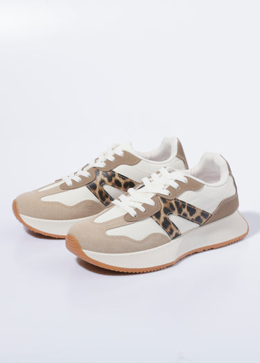 Baskets joggers à semelle compensée Leopard