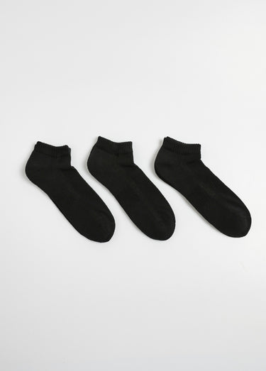 Lot de 3 Socquettes bouclette, clair Noir