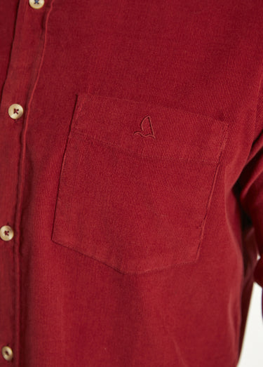 Chemise manches longues velours milleraies Rouge