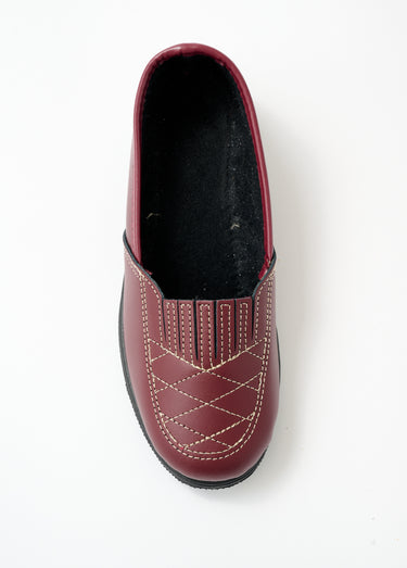 Mocassins cuir largeur confort élastiqués Bordeaux