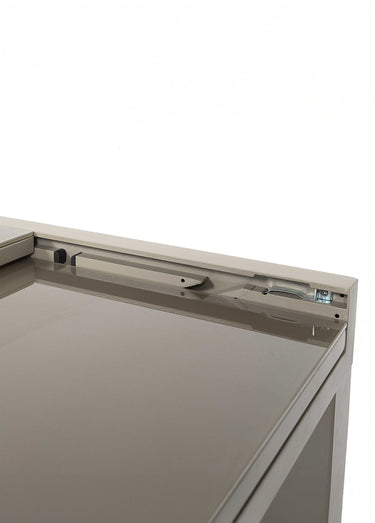 Table de jardin extensible verre, clair Beige