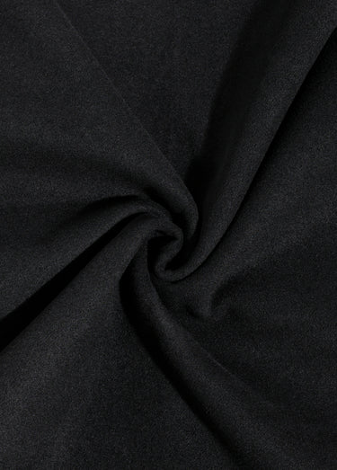 Coupon habillement, tissu aspect laineux Noir