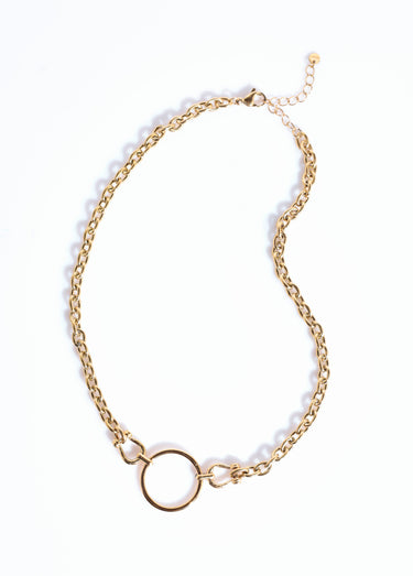 Collier acier inoxydable détail manilles Dore