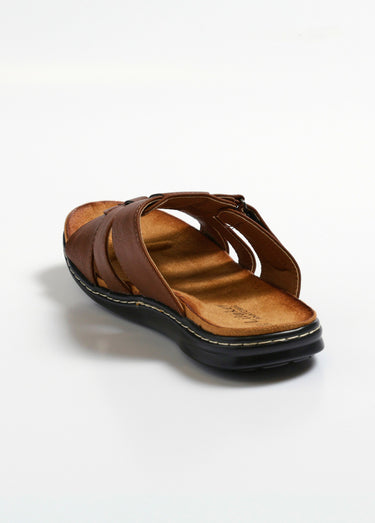 Mules anatomiques confortables à scratch Camel