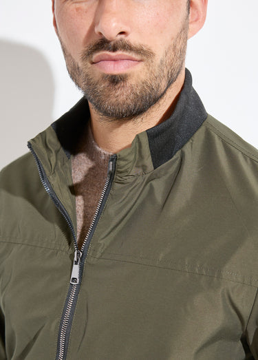Veste aviateur zippée légère, col montant Kaki
