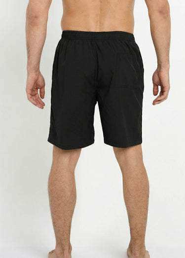 Short de bain taille élastiquée et liens Noir