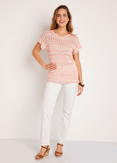 Pull ajouré col rond Tomette