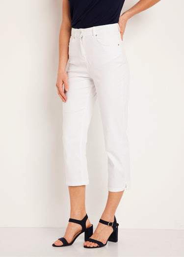 Pantacourt taille élastiquée 5 poches Blanc