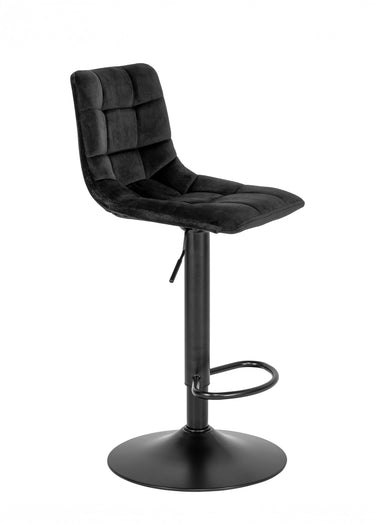 Chaises de bar matelassées en velours 2N Noir