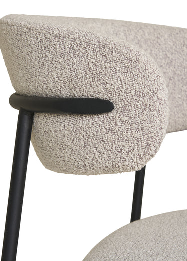 Chaise en tissu texturé et pieds métal Sable