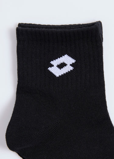 Mi-chaussettes sport à côtes avec logo Noir