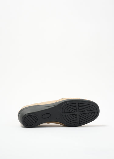Mocassins compensés cuir grande largeur Beige