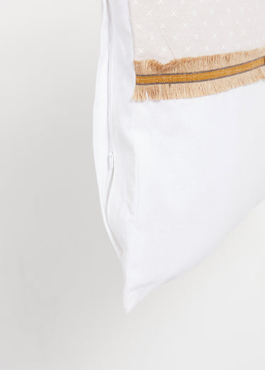 Coussin pour tête de lit, thème naturel Ecru