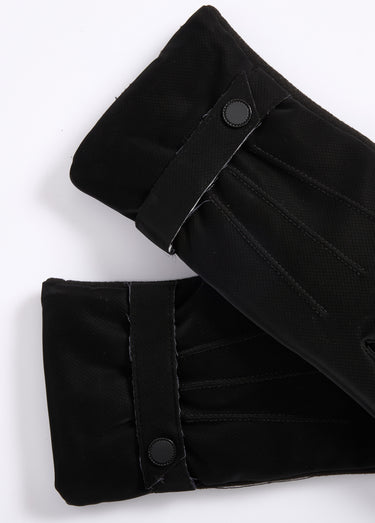 Gants suédine, patte de serrrage poignet Noir