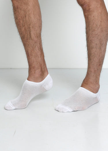 Lot de 3 Socquettes invisibles maille aérée Blanc