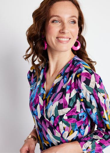 Robe courte cache-coeur imprimée Imprime Parme