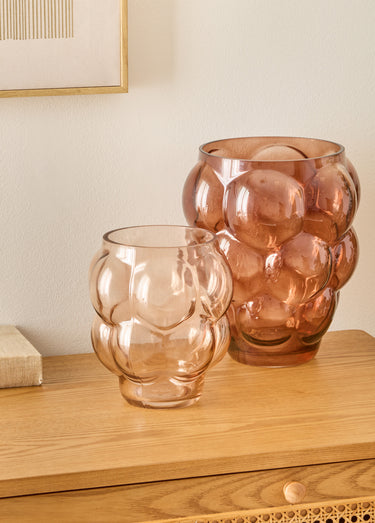 Vase tendance verre soufflé 18cm EDIA Beige