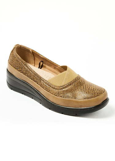 Ballerines confort avec talon compensé Taupe