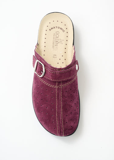 Chaussons mule sabot largeur confort Prune
