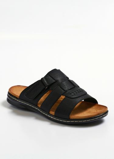 Mules anatomiques confortables à scratch Noir