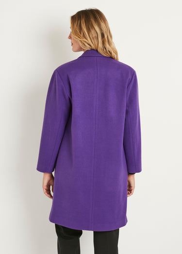 Manteau double boutonnage col tailleur Violet