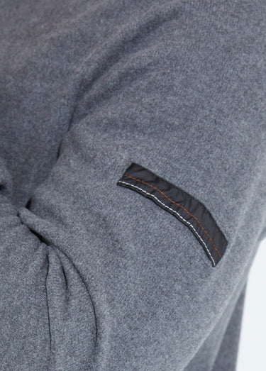 Pull avec col zippé et détails bimatière Gris
