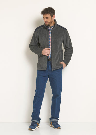Veste polaire chaude zippée col montant Anthracite