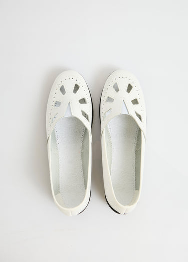 Mocassins cuir largeur confort élastiqué Blanc