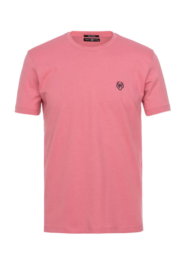 T-shirt col rond essentiel, logo poitrine Rose