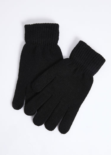 Gants chauds en maille Noir