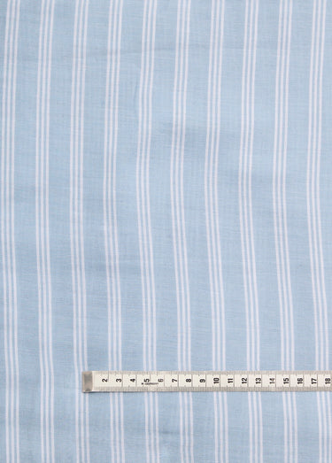 Coupon tissu en coton aspect lin, Ascain Bleu Ciel