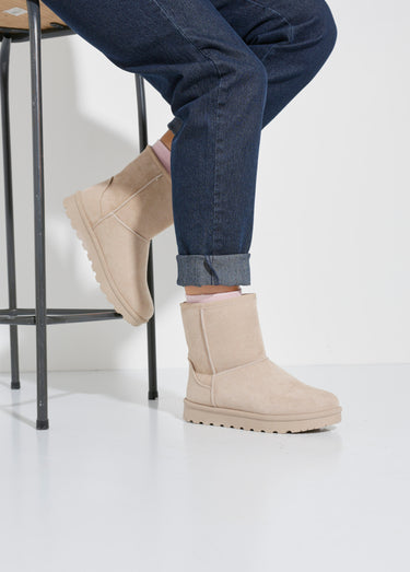 Boots fourrées chaudes semelle compensée Beige