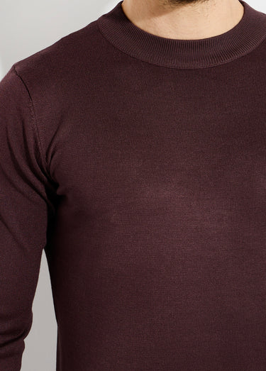 Pull en fine maille avec col montant Marron