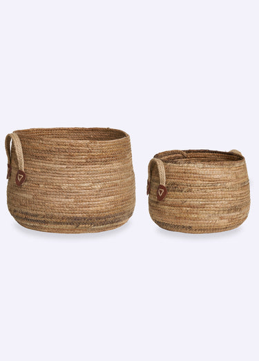 Paniers de rangement avec anses en corde Naturel