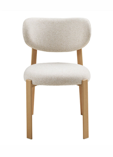 Chaise tissu structure façon bois SAVINA Sable naturel