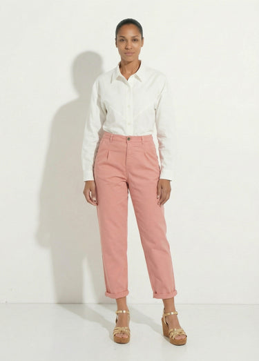 Jean couleur taille haute stretch Terracotta