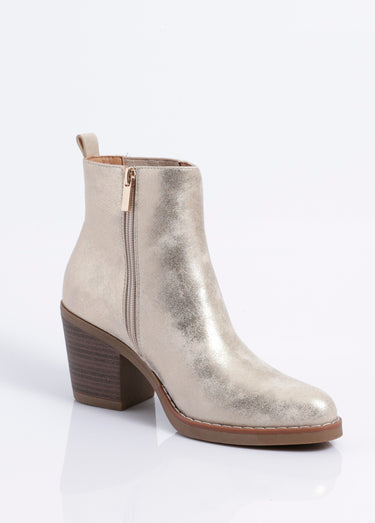 Boots métallisées à talon thème western Dore