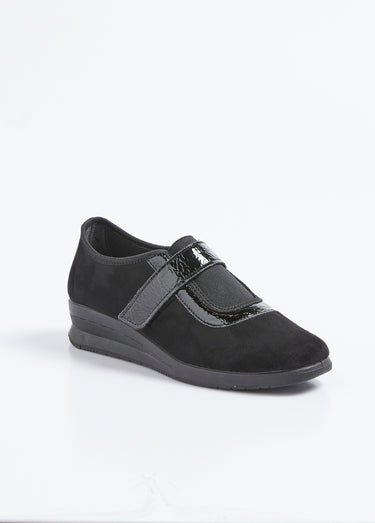 Mocassin élastiqués scratchés confort Noir