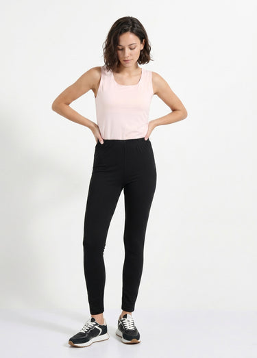 Legging imprimé taille élastiquée Uni Noir