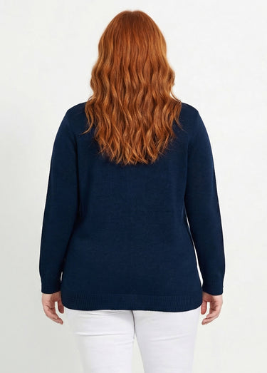 Gilet boutonné manches longues Marine