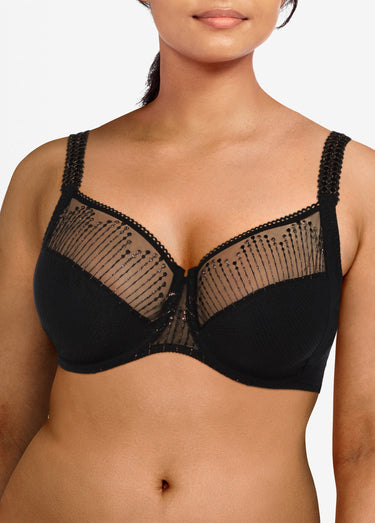 Soutien-gorge sans armatures, effet métallisé Noir