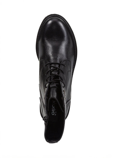 Boots montantes à lacets semelle crantée Noir