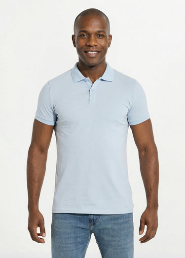 Polo homme manches courtes maille piquée Bleu Ciel