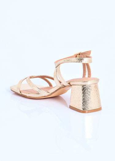 Sandales vernies à talon motif reptile Dore