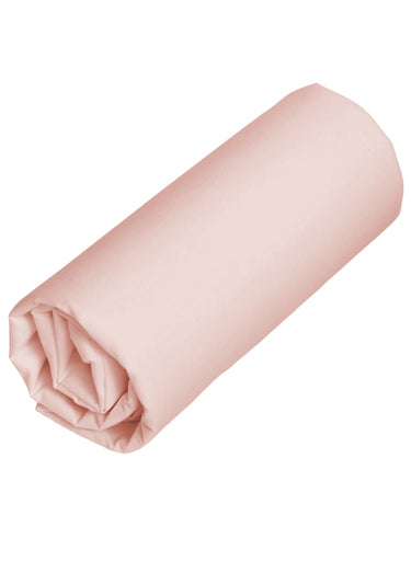 Drap housse percale de coton uni REPOS Rose Pale