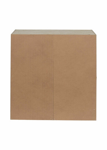 Meuble rangement 4 cases, effet pierre Blanc/Beige