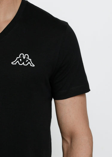 T-shirt col V manches courtes assortis Noir